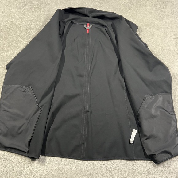 Spanx Drape Front Cardigan Jacket Womens XL Ponte Faux Leather Black - Picture 5 of 11